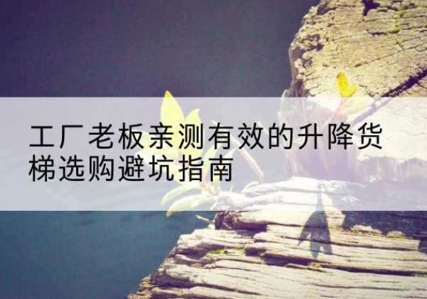 吴起升降货梯怎么选-工厂老板亲测有效的升降货梯选购避坑指南